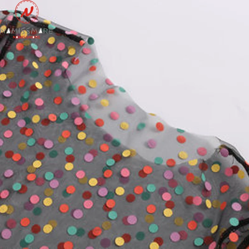 Женский комплект из двух предметов сетчатый лоскутный дизайн прозрачный топ с