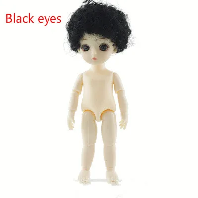 black3 Голубые глаза Bjd мульти-шарнирная кукла 1/12 13 шарнирная Bjd Кукла 16 см голубые глаза оригинальные куклы принцессы для девочек Подарки на день рождения игрушки для детей - Цвет: black3