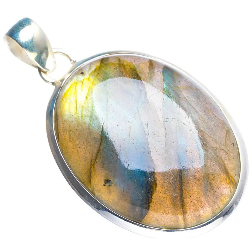 Натуральный Синий огненный Лабрадорит ручной работы уникальный 925 пробы