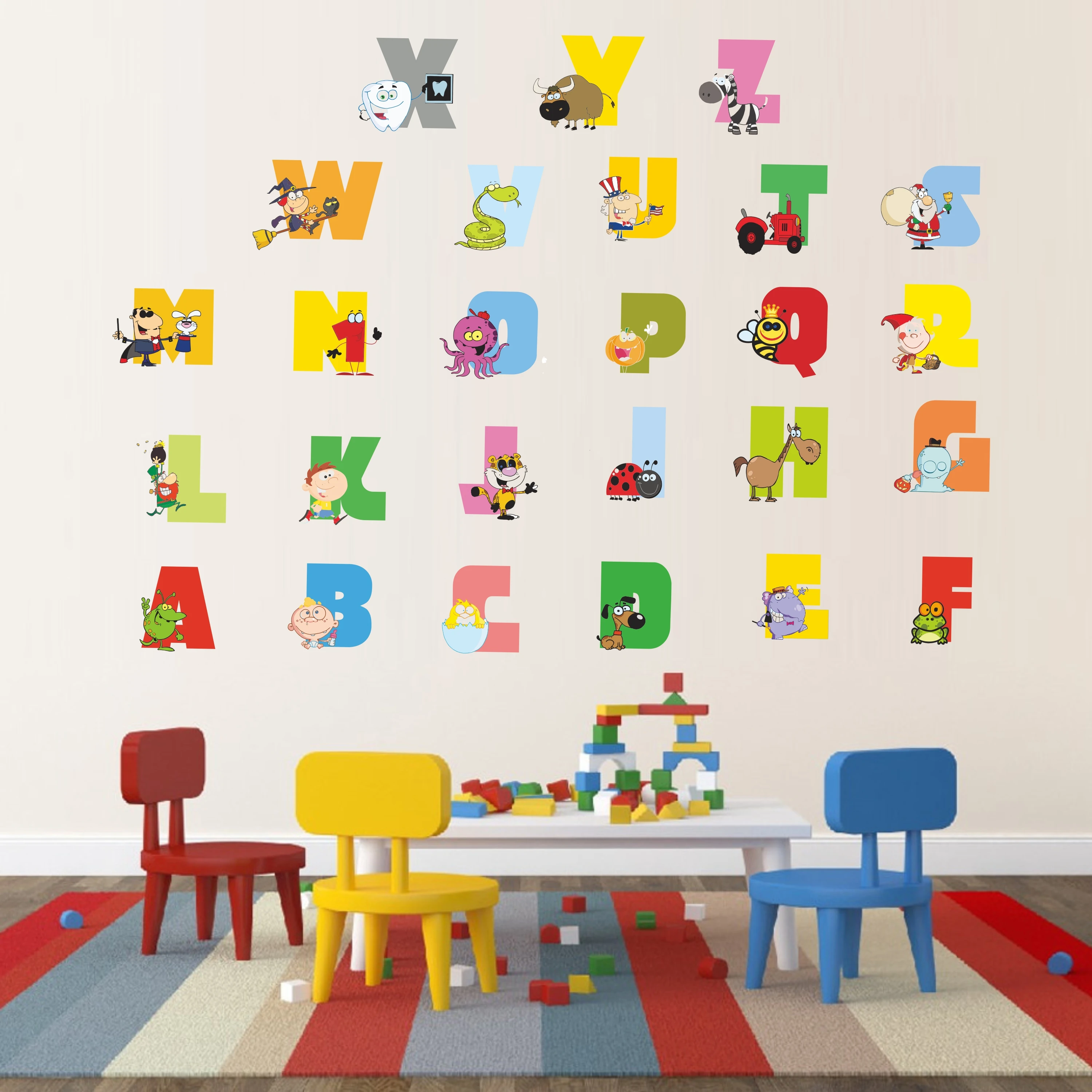 Творческий ABC буквенный Алфавит настенные наклейки сделай сам распознавание