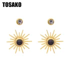 TOSAKO серьги-гвоздики золотого цвета Индивидуальные минималистические буквы трендовые циркониевые