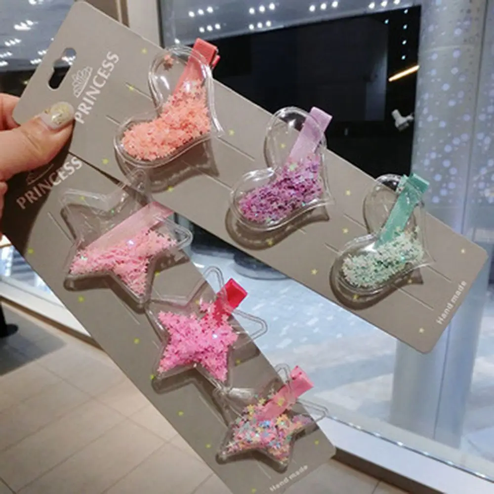 1 шт. Чистящая Щетка блестящие детские заколки звезда прозрачность Сердце Звезда