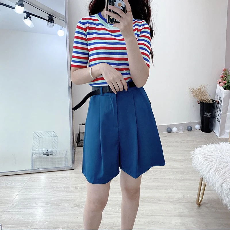 GOPLUS летние женские джинсовые шорты в Корейском стиле черного цвета с высокой