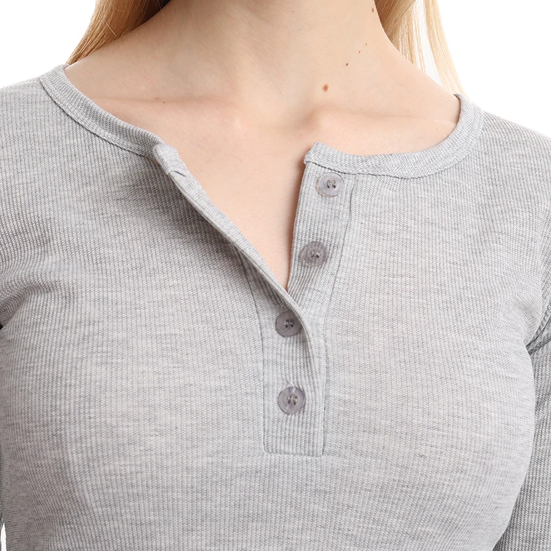 Повседневные топы на пуговицах тонкая футболка для женщин повседневная весенне
