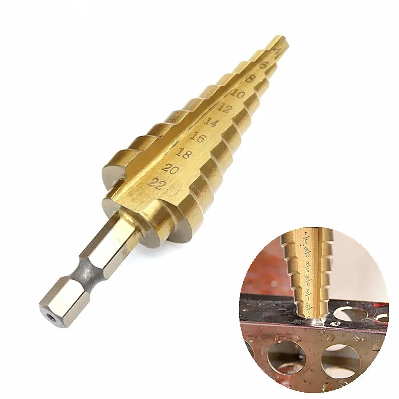 Ступенчатое сверло с шестигранным хвостовиком 1/4 дюйма высокоскоростное