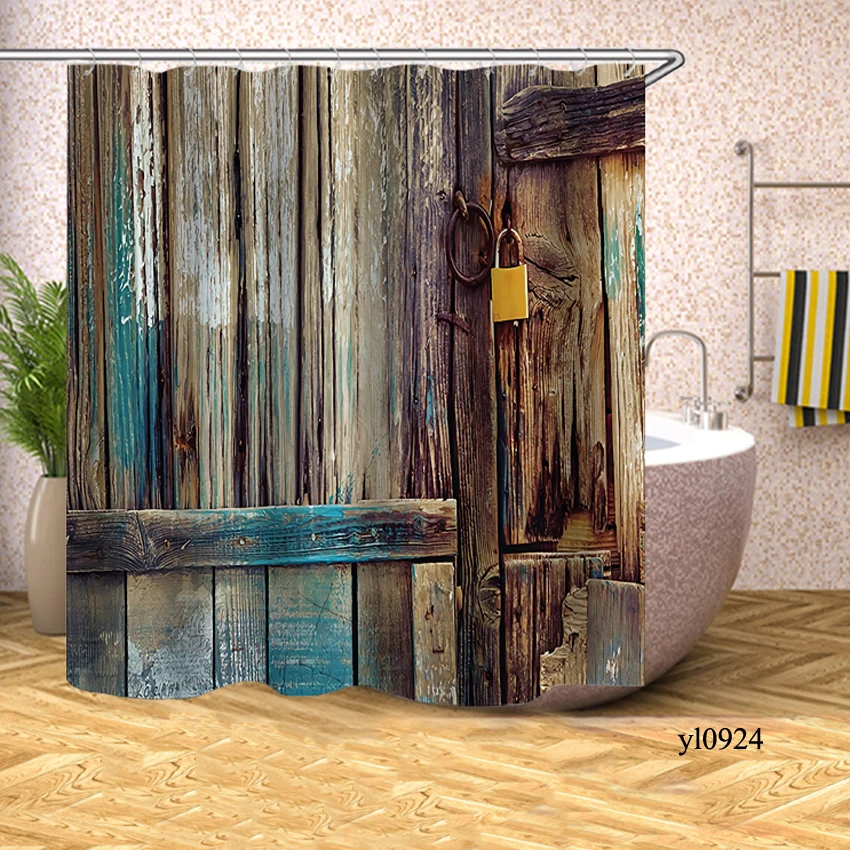 Pattern 17 3D занавеска для душа в ванную, Деревянный Рисунок кирпича, водонепроницаемая занавеска для ванной, занавеска для ванны, крышка для купания, большой широкий 12 крючков - Цвет: Pattern 17