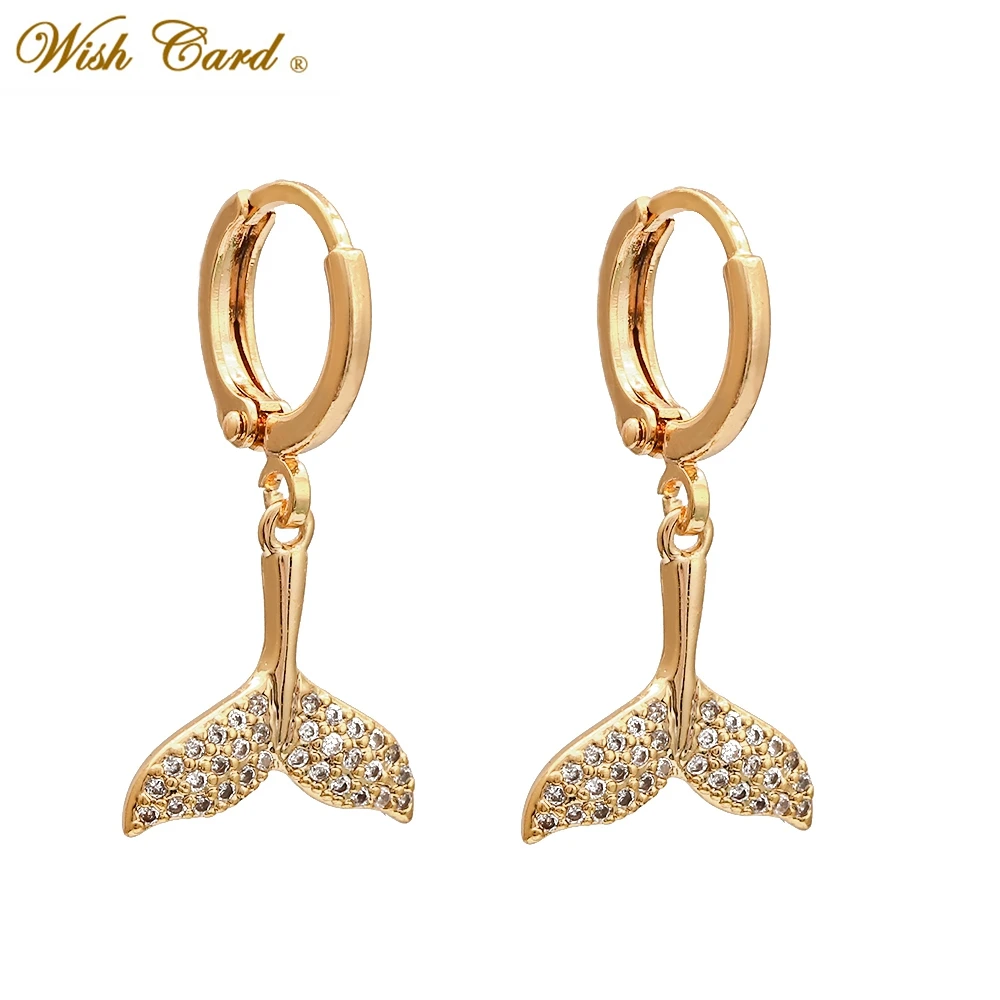 Висячие серьги с микро паве в виде облака милые подвески змеи хвоста Русалочки