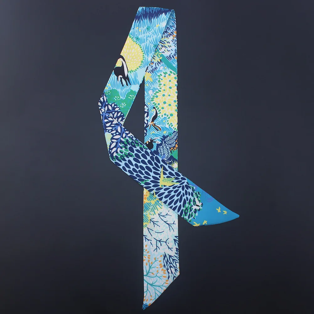 

New Design Fashion Scarf Women Print Silk Scarf For Lady Head Scarf Luxury Brand Small Tie Bag Ribbons Scarves