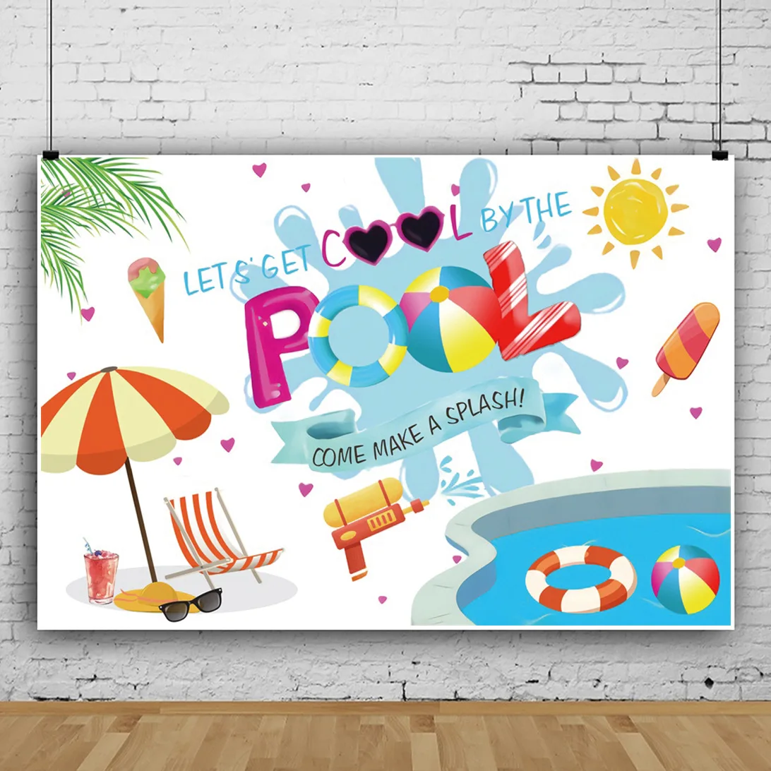 Бассейн вечерние украшения фон для фотосъемки фотосессия виниловый