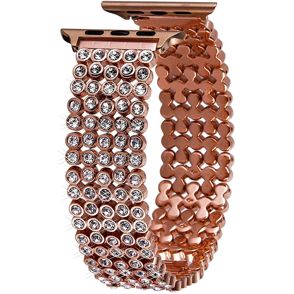

High Quality Metal Watch Bracelet for iwatch 4 5 6 SE Band 44mm 40mm Replacement Diamond Strap for Apple Watch Series 3 2 1