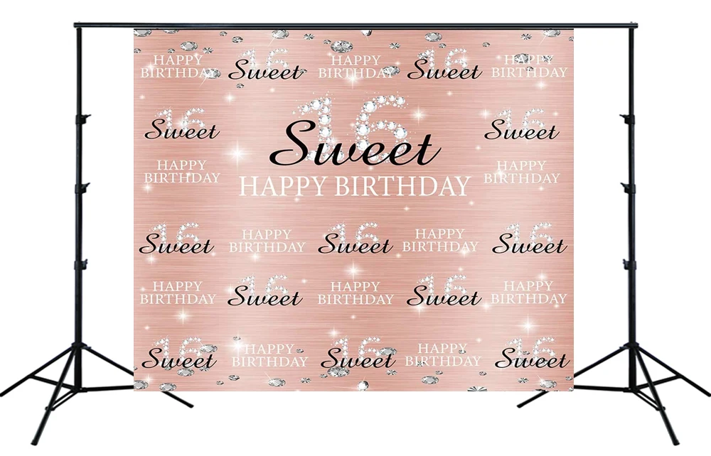 Розовое золото розовый сладкий 16 день Рождения Вечеринка фон девушки бриллианты