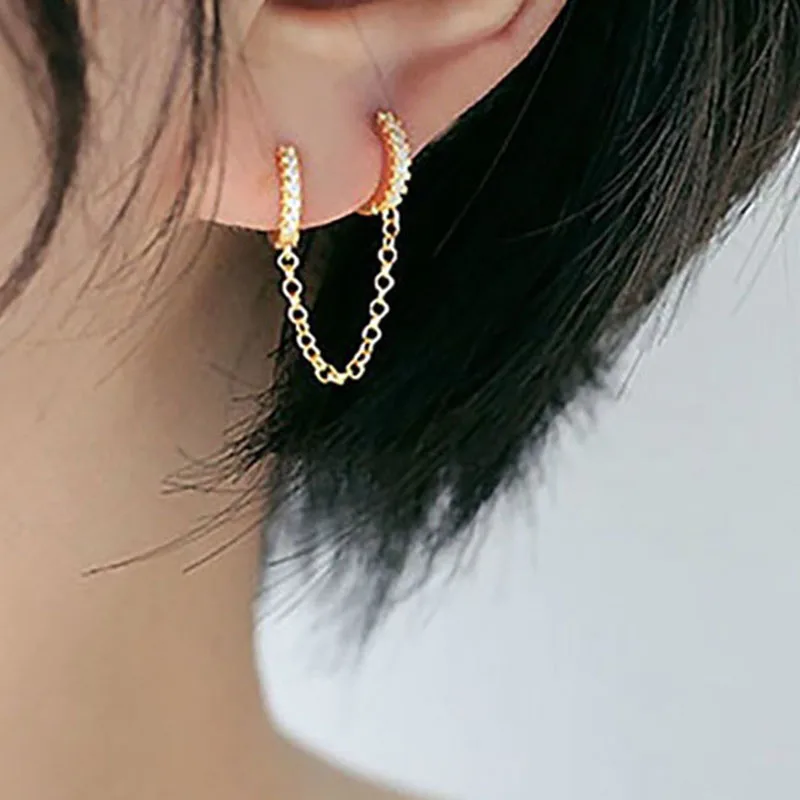 

Double Ear Piercings Ear Rings Shiny Retro Elegant Punk Earrings Single Short Elegant Earrings for Women 1PC