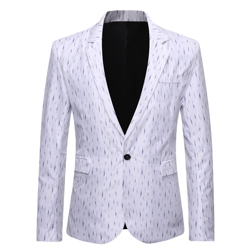 ZUSIGEL 2019 Новое поступление принт Повседневное мужской пиджак жакет Slim Fit костюм с