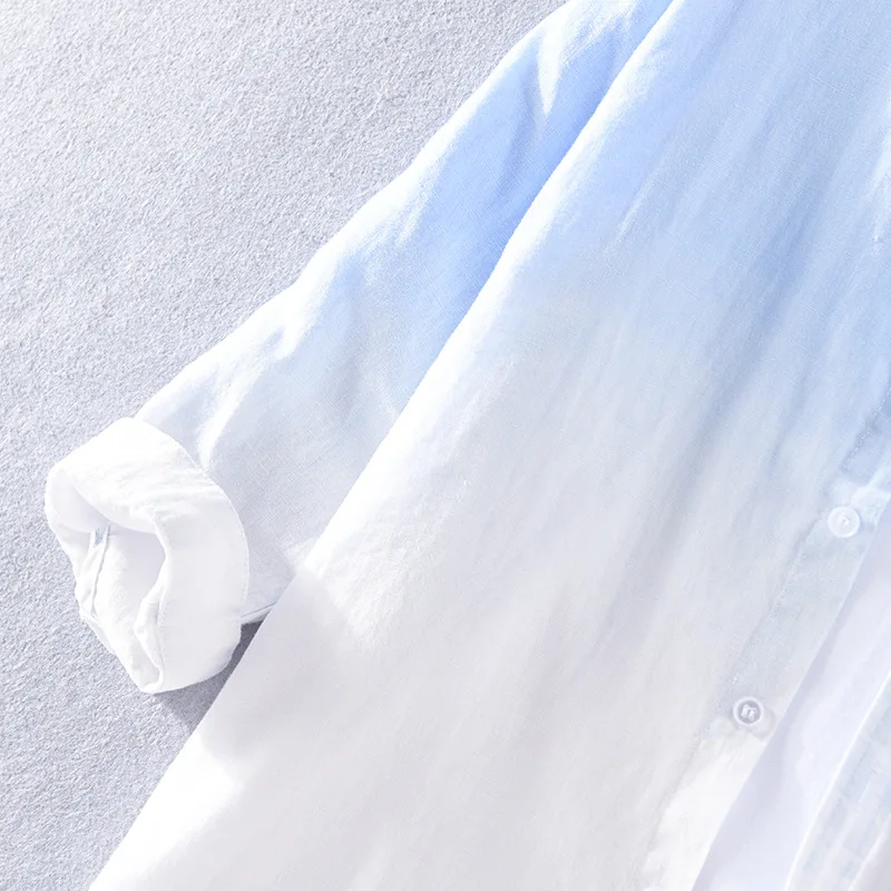 100% лен дышащая мягкая Освежающая рубашка оригинальная в японском стиле