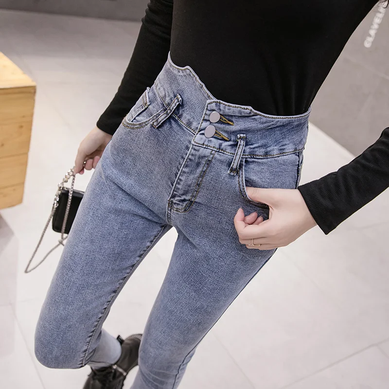 Будет весной новые джинсы женские ноги брюки эластичные культивировать свою
