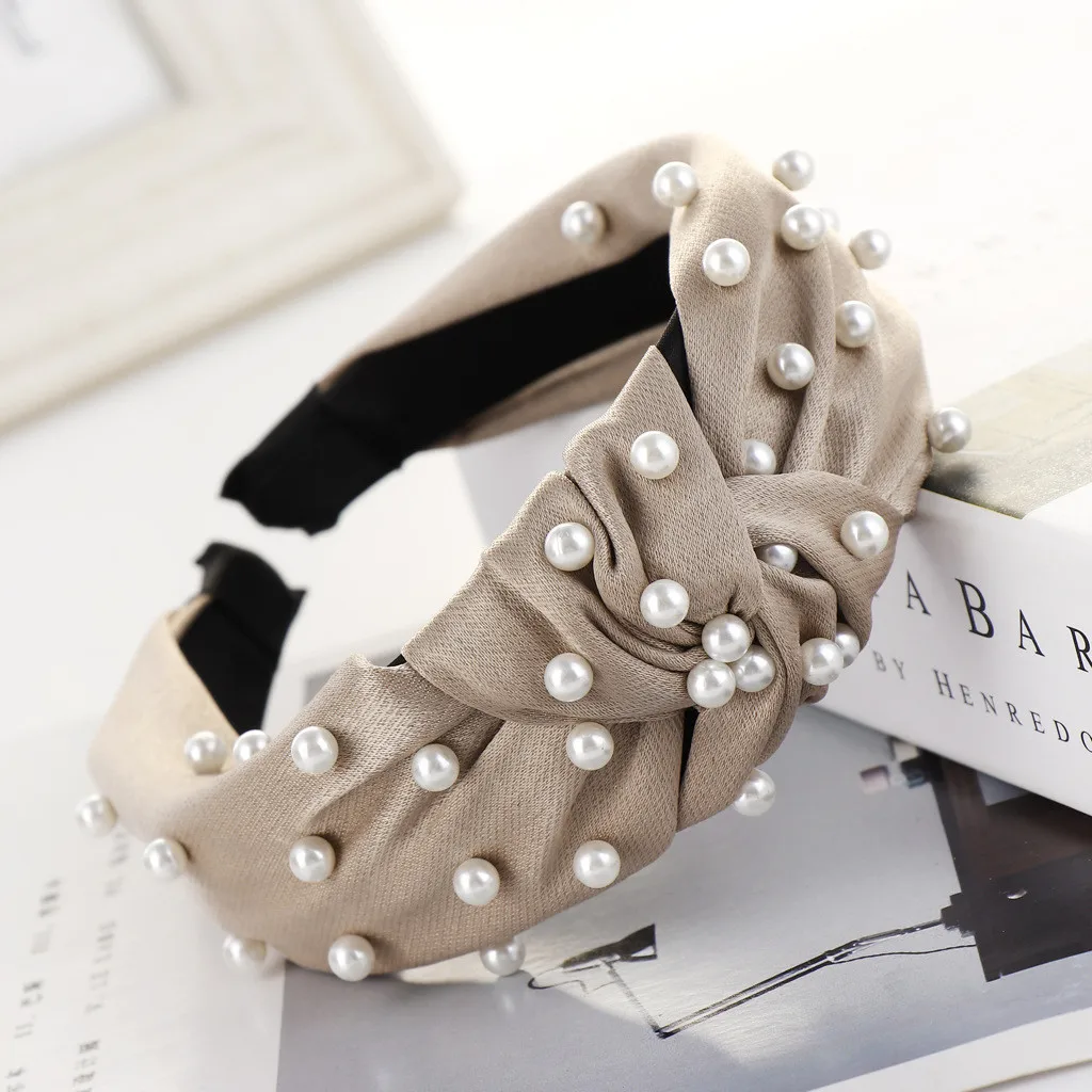 2019 женские модные летние милые с бантом отделкой бисером лента для волос женщин