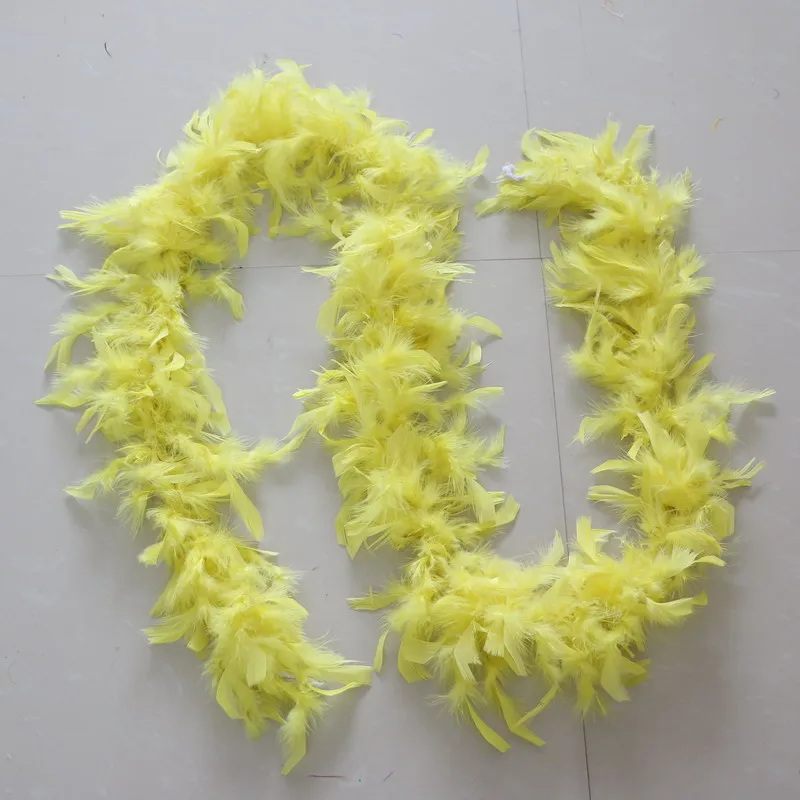 light yellow 10 шт 2 м куриное перо полосы цвета боа из пера индейки для свадьбы День рождения вечеринки Свадебные украшения аксессуары одежды - Цвет: light yellow