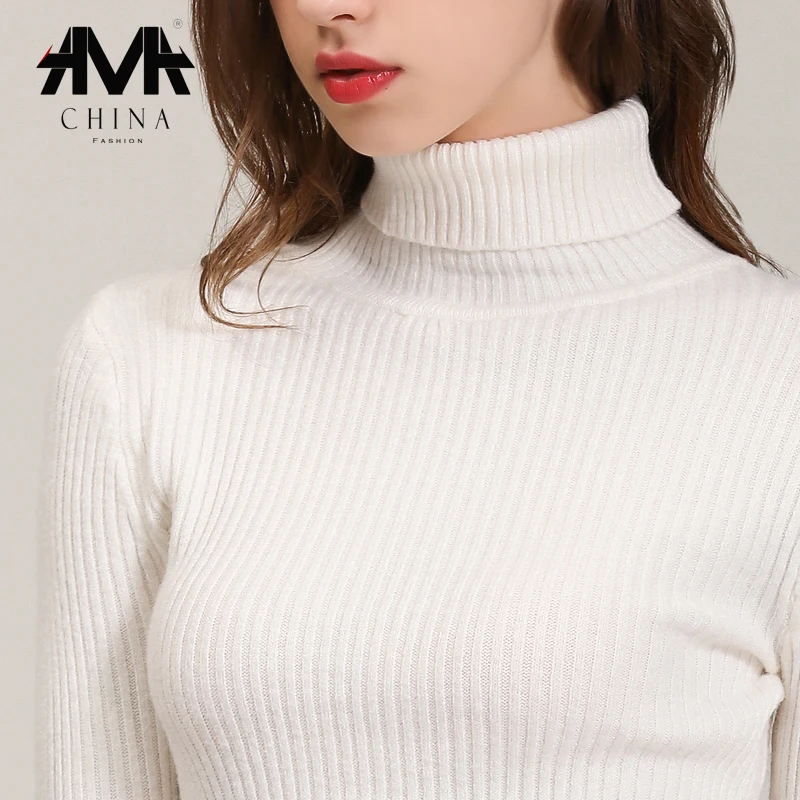 A.M.A. S/XL Тонкий стрейчевый свитер для женщин, белый/черный/серый/хаки/зеленый/синий, длинный рукав, осенняя теплая Женская водолазка