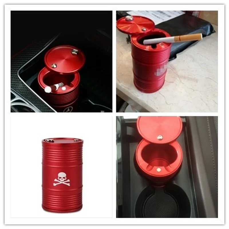 

Aluminum Alloy Car Accessories Portable Car Ashtray High Quality Universal Cigarette Cylinder Holder Car Styling