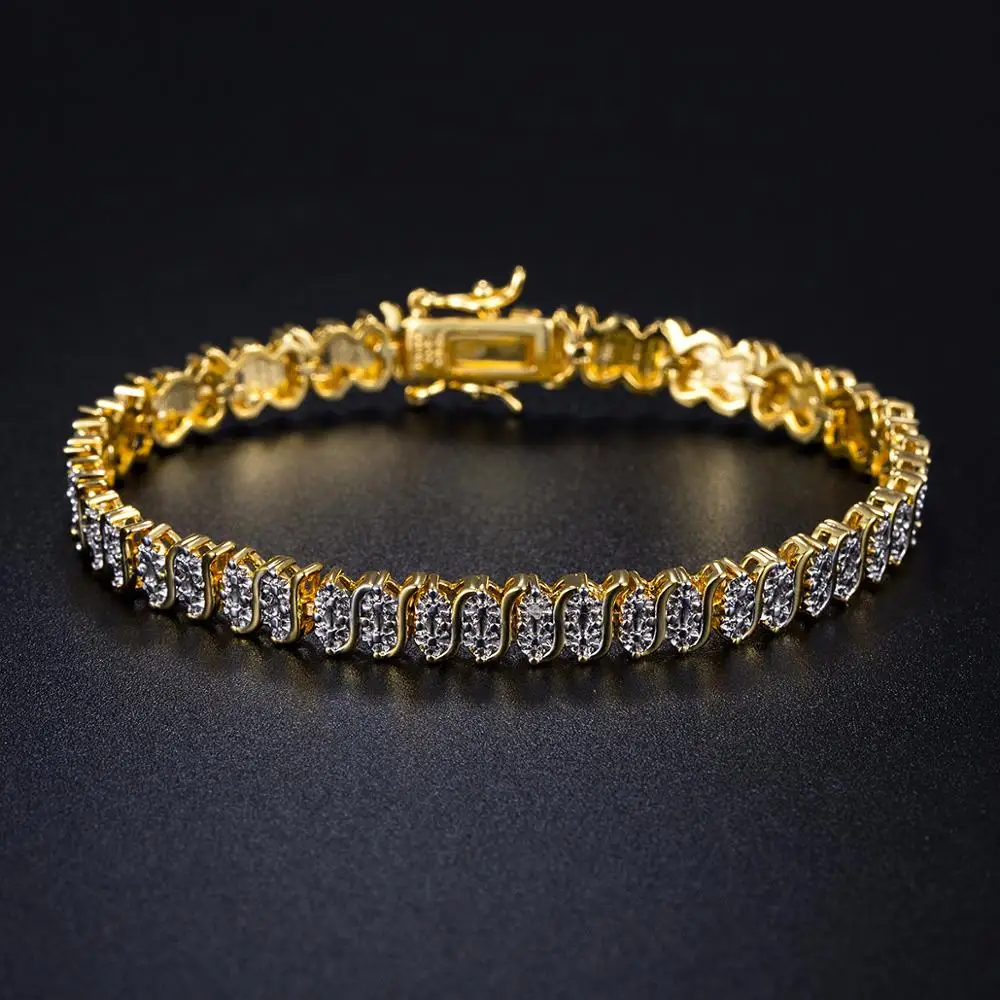 Женский теннисный браслет ювелирное изделие с покрытием из 18-каратного золота 7