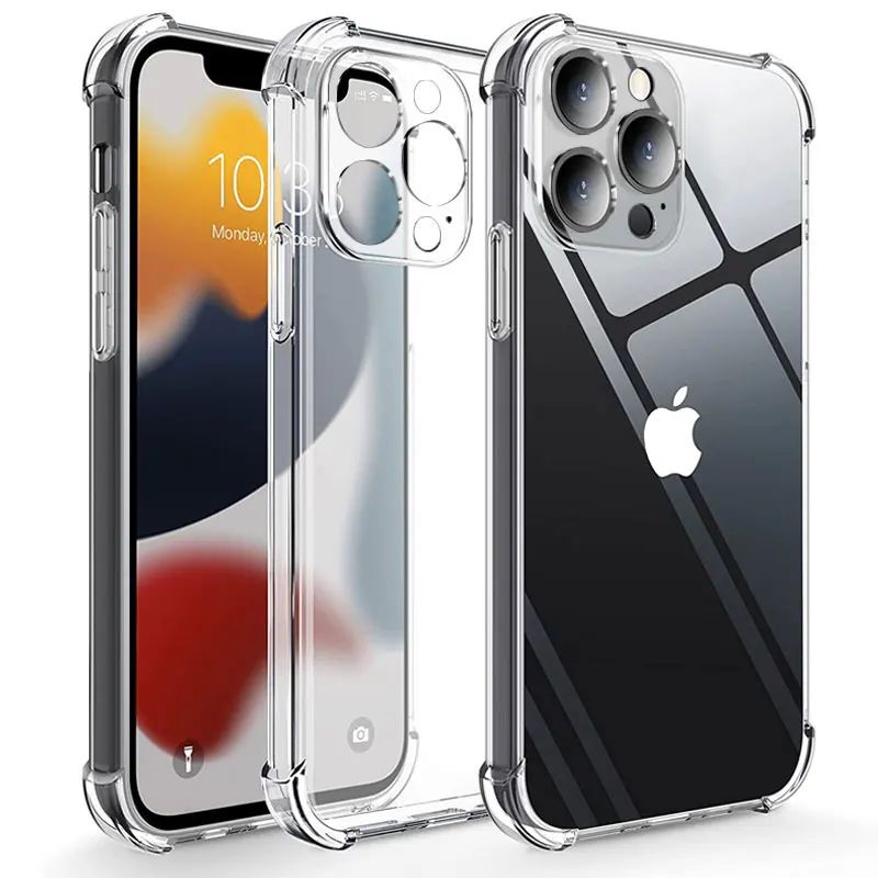 Lens Protection Shockproof Phone Case For iPhone 14 13 12 11 Pro XS Max Mini X XR 7 8 6 Plus SE Clear Silicone Case Back Cover