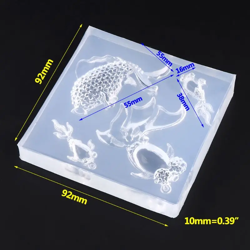 

DIY Handmade Resin Goldfish Squid Shape Molds AB Glue Crystal Epoxy High Translucent Silicone Mold Jewelry Making