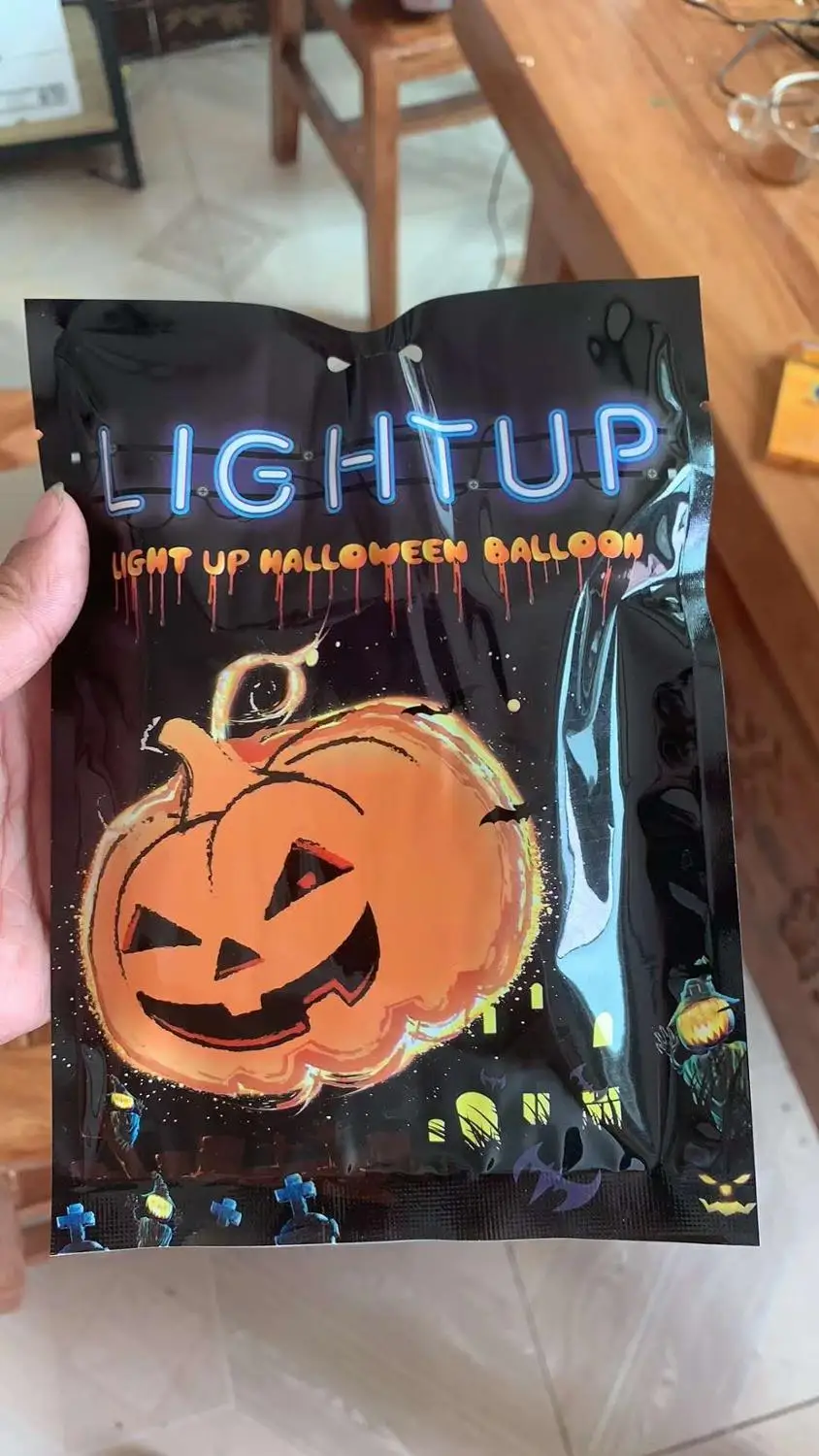 5 шт. мини Мультяшные шары на Хэллоуин Тыква с подсветкой быстрая надувная