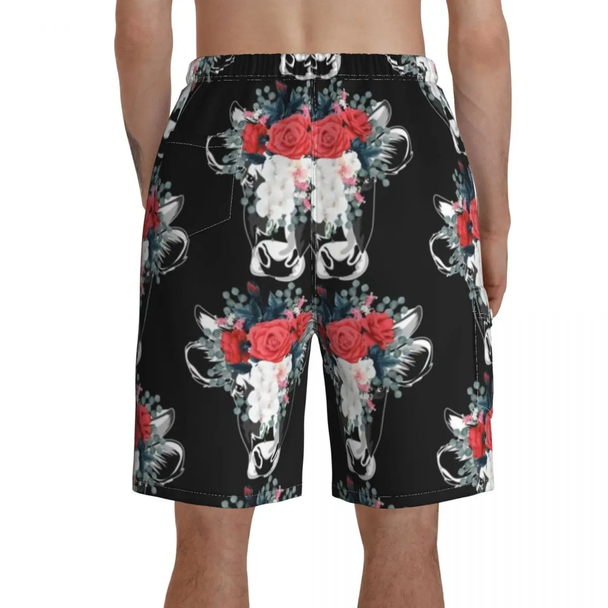 

Cow Board Shorts Men Bathing Swimming Trunks Polyester Funny Swim Trunks