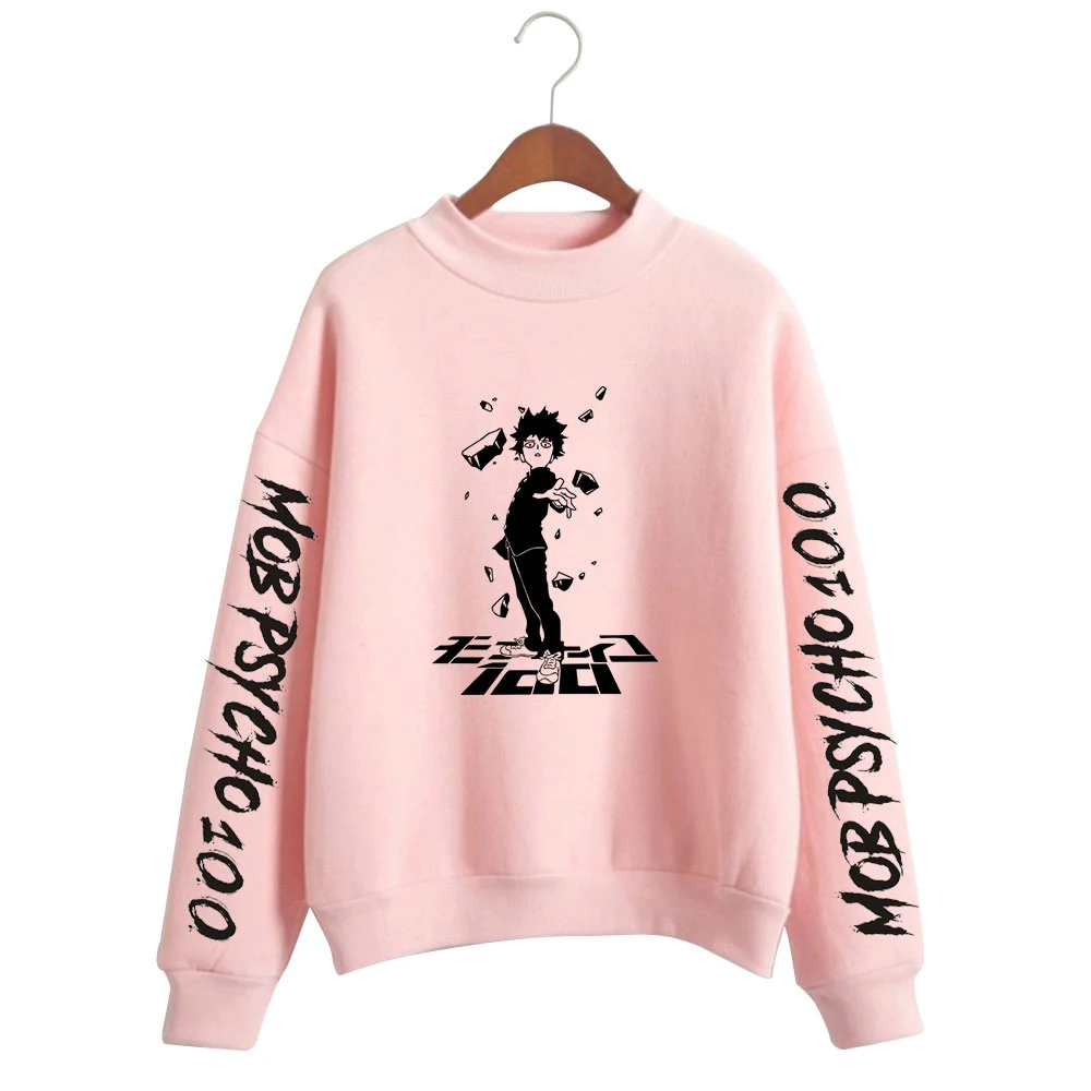 

Mob Psycho 100 Fashion Turtleneck Sweatshirts Women Men Long Sleeve Anime Sweatshirts Hot Sale Casual Pullover Clothes