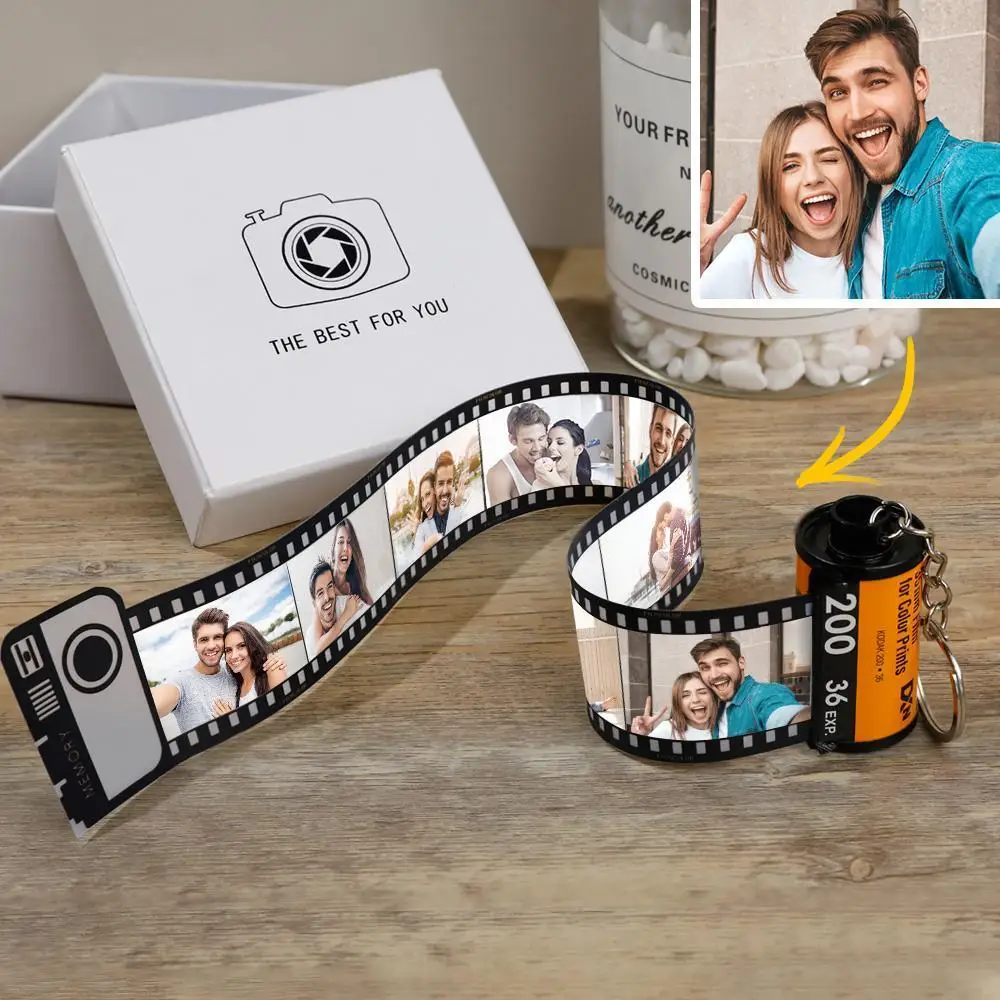 Custom New Film Roll Keychain Camera Roll Keychain DIY Memory Film Photo Album Romantic Couple Gifts Dropshipping images - 6