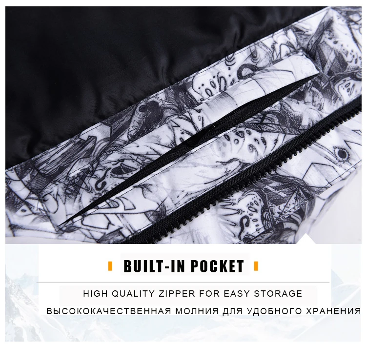 Новая зимняя мужская водонепроницаемая куртка с капюшоном для катания на лыжах, сноуборде, мужская одежда с принтом, мужской лыжный костюм, лыжные уличные зимние пальто