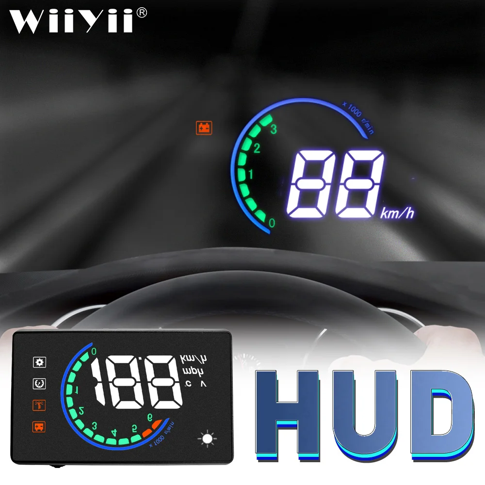 WiiYii H6 зеркало HUD Head Up display Авто OBD2 автомобильный скоростной проектор KMH MPH