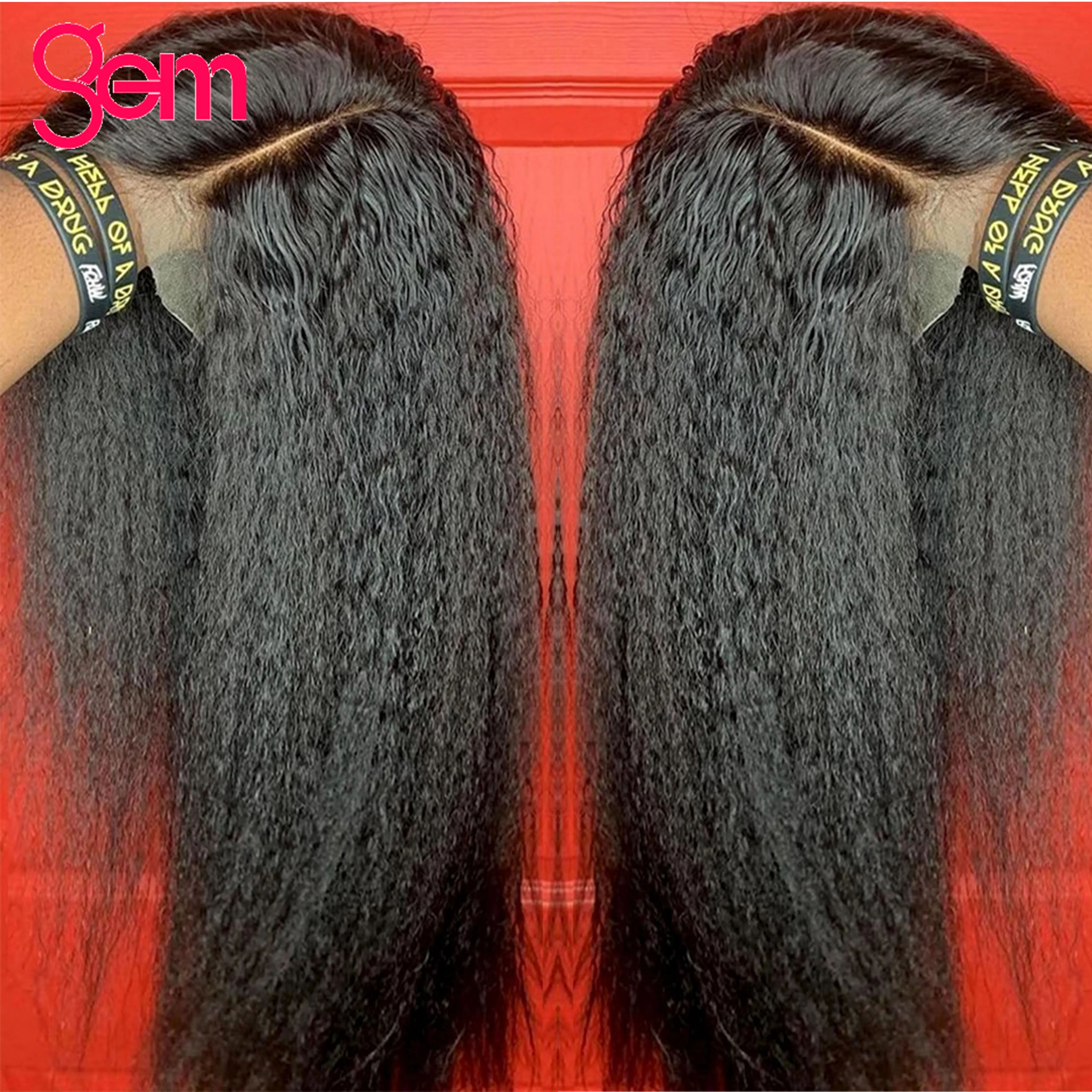 

Kinky Straight Wigs Brazilian Remy 13 x1 Lace Front Human Hair Wigs For Women Yaki 13 x1 Transparent HD Lace Frontal Wigs
