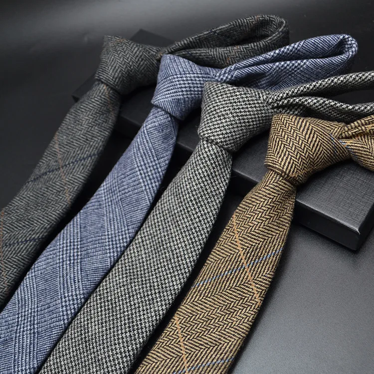 

High quality Wool Narrow Tie For Male Work Casual Wedding Groom 6CM Neckties Neckwear Formal Neckcloth Groomsmen Ties men gifts