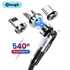 Магнитный USB-кабель Elough, вращающийся на 540 градусов, кабель Micro usb Type-c для быстрой зарядки, Магнитный зарядный Шнур для iPhone, Samsung, Xiaomi