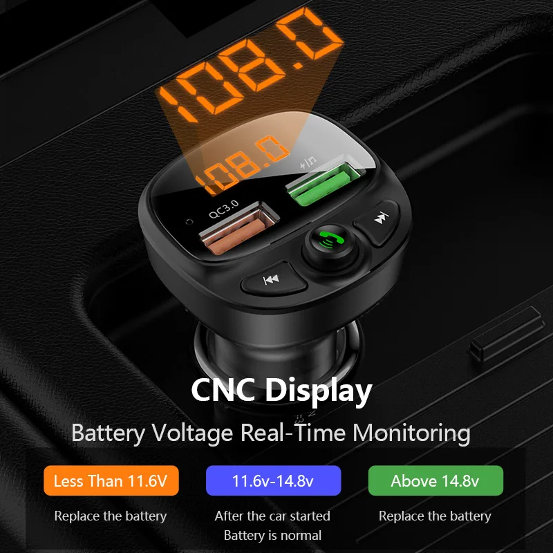 floveme usb car charger quick charge 3 0 fast charging bluetooth wireless fm transmitter mp3 player tf card music car kit free global shipping
