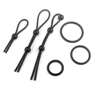 Регулируемое кольцо для члена веревка, секс-игрушки для мужчин, силиконовое кольцо на член для задержки эякуляции