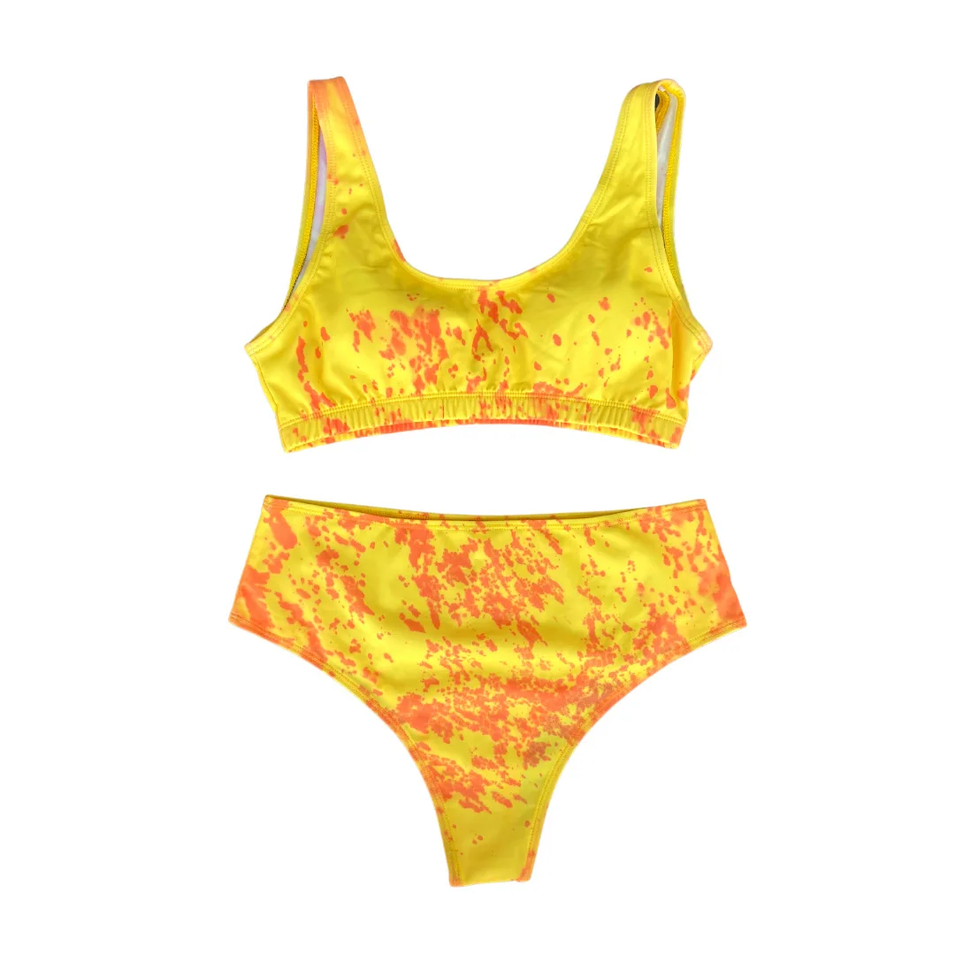 

Summer Woman Swimsuit Sexy two Pieces Bikini Set Beachwear Printing Discoloration when exposed to water temperaturea Swimsuit