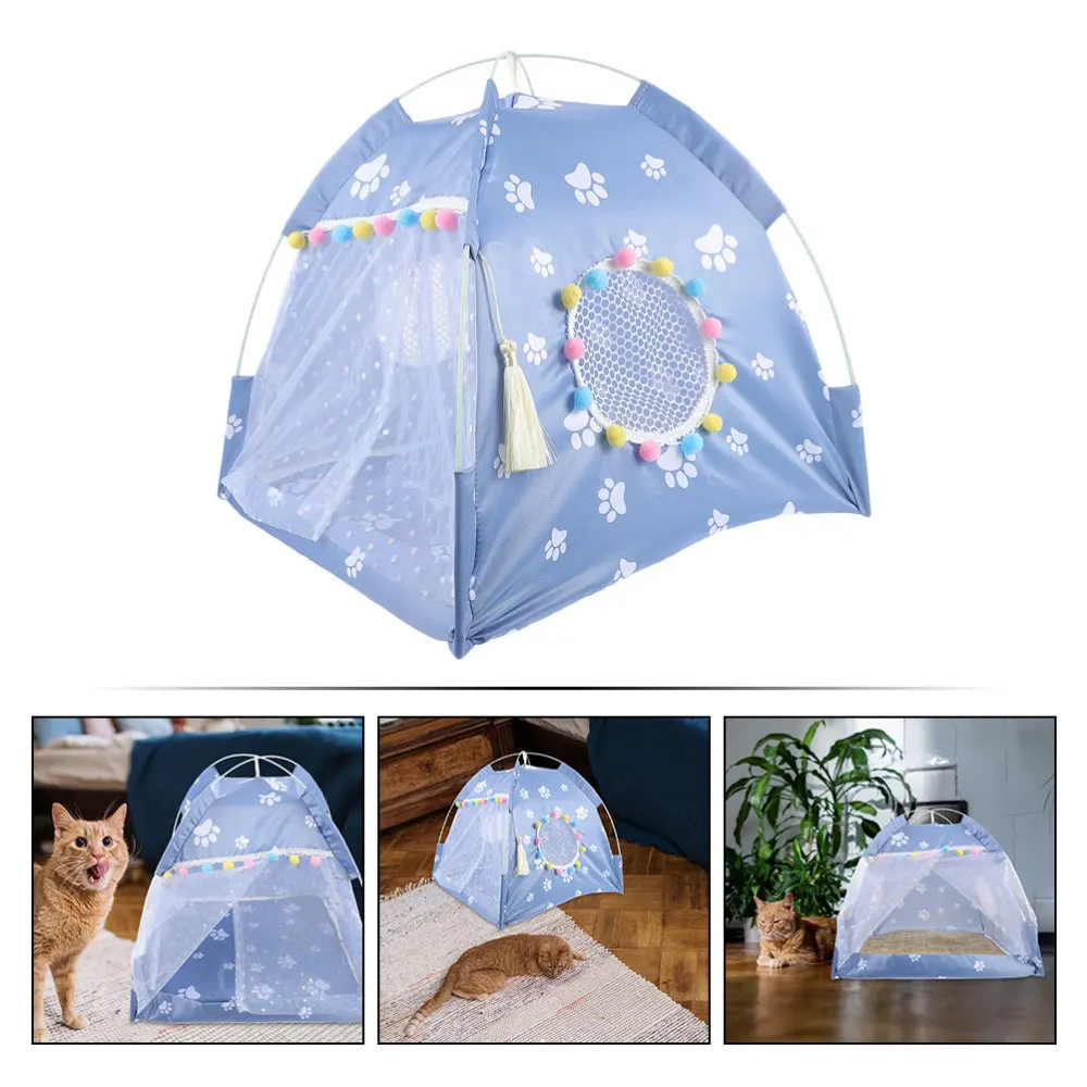 

Pet Tent Sleeping Nest Comfortable Tent Detachable Pet House with Cooling Mat