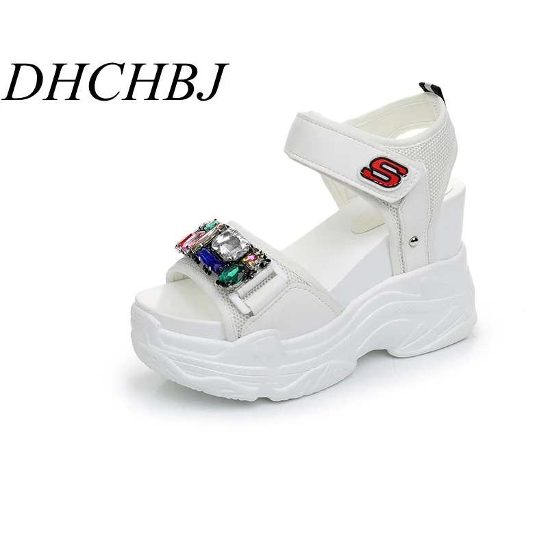 Женские босоножки на платформе и высоком каблуке сандалии гладиаторы танкетке