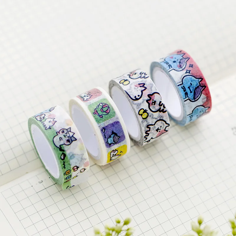 Маскирующая лента японский милый скотч с принтом &quotКошка&quot наклейки креативный
