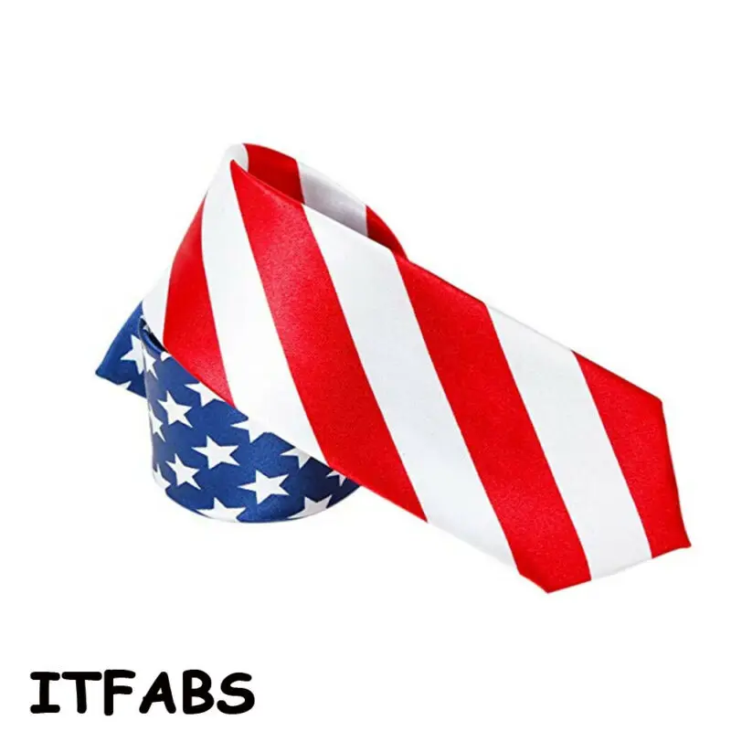 Классический галстук с американским флагом модный США патриотические галстуки