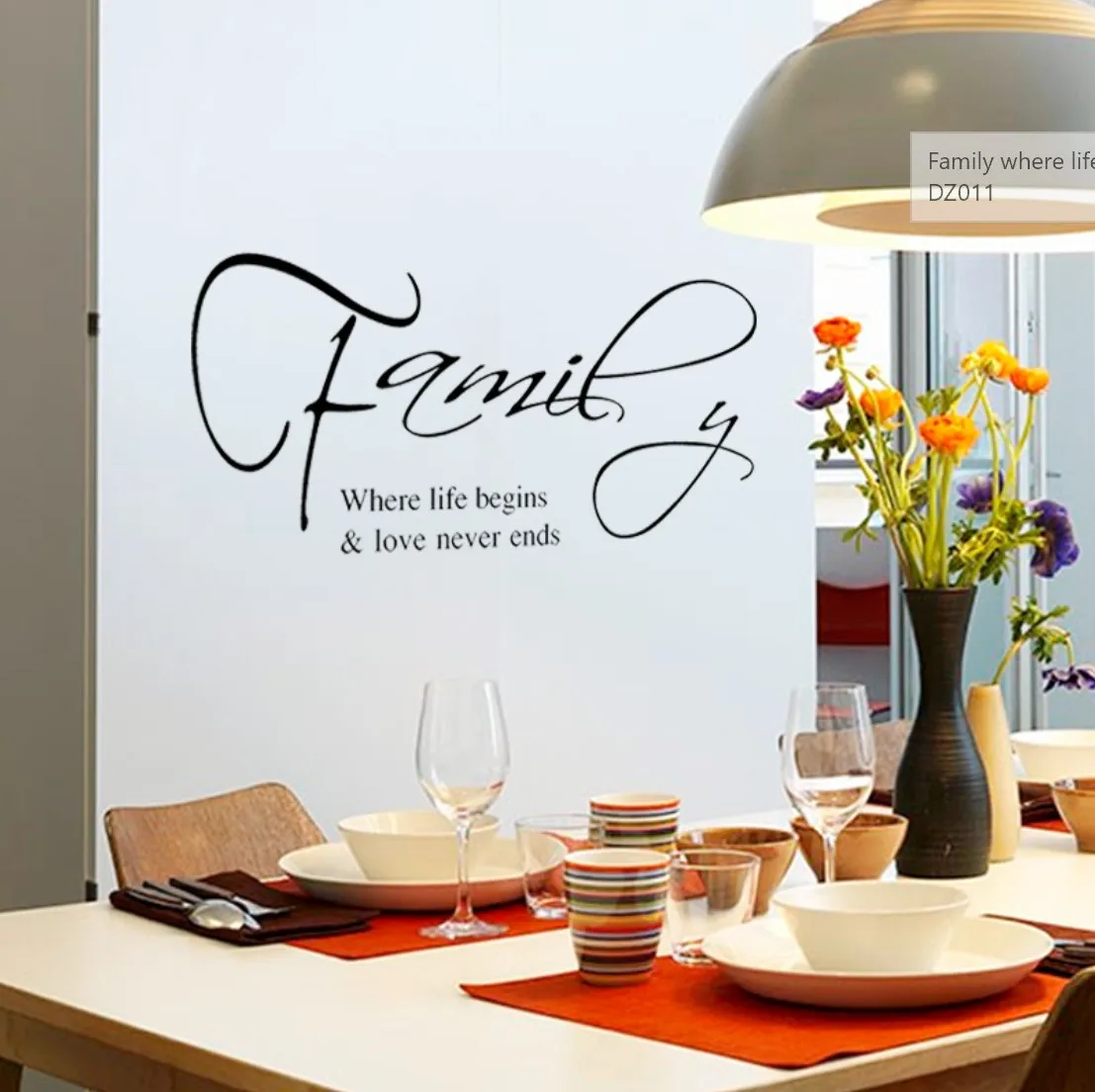 Семейная виниловая наклейка на стену фотообои домашний декор свадебное