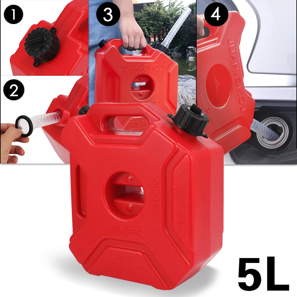 

5L Jerry Can Gas Diesel Petrol Fuel Tank Oil Container Black Car Motorcycle Spare Petrol Oil Tank Backup Fuel-jugs With Lock&Key