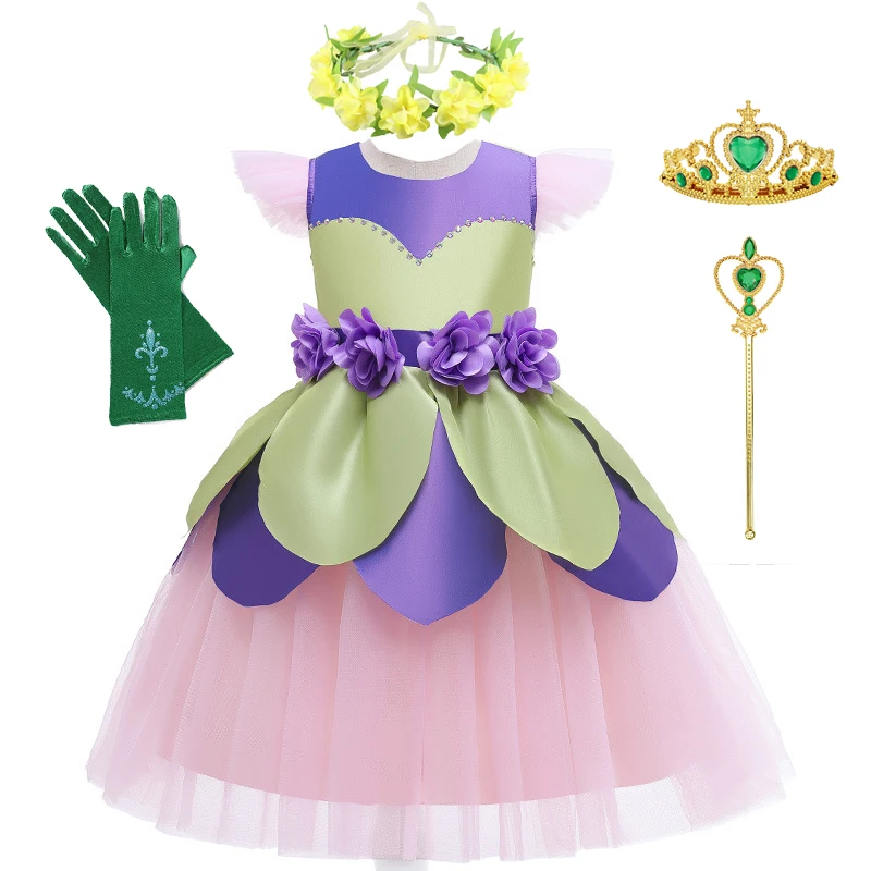 

Princess Flower Dress Tinkerbell Fairy Costume for Girls Tinker Bell Princess Fancy Dress Halloween Christmas Clothing