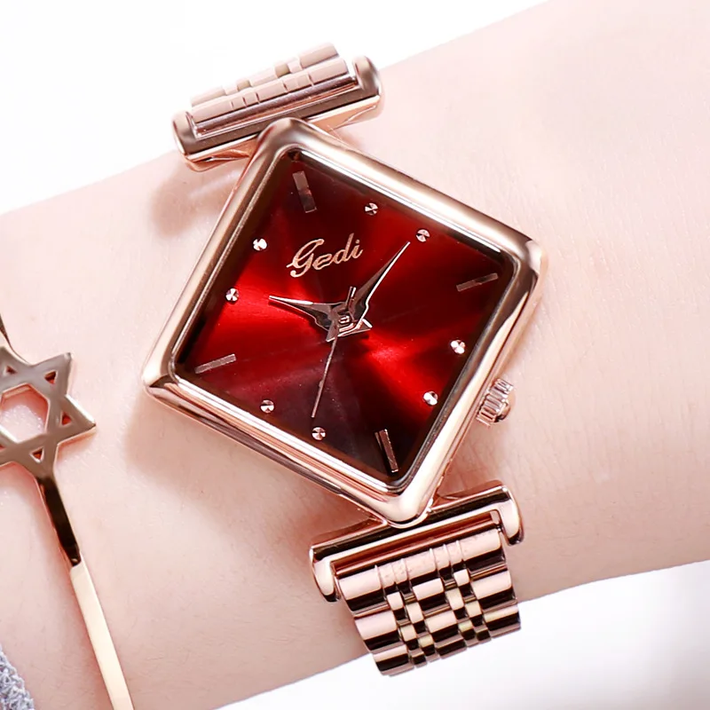 

New Design Women's Watch Casual Leather Strap Rhombus Dial Quartz Watch Bracelet Clock Lady Watch Gifts Female Relogio Relojes