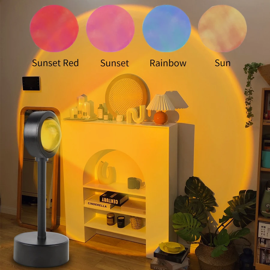 USB Sunset Projection Night Lights Sun Desk Lamp For Bedroom Bar Coffee Store Wall Decoration Lighting Walls |