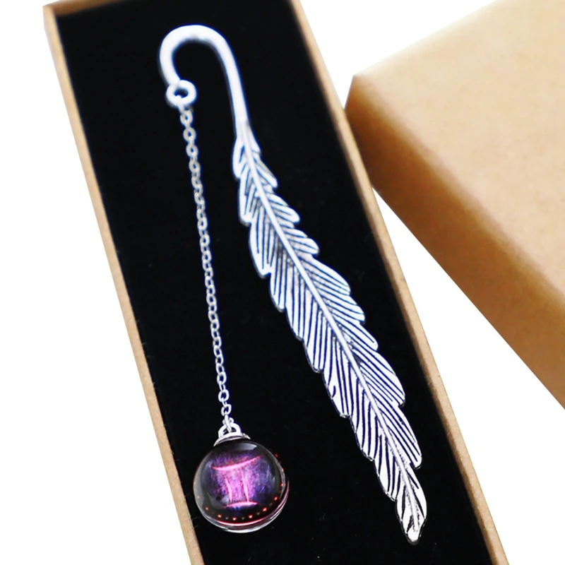 

Noctilucent 12 Constellation Bookmark Pendant Metal Book Mark Stationery Gift H05A