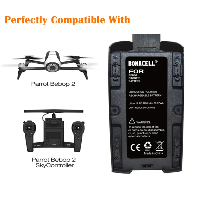 Литий полимерный аккумулятор большой емкости для дрона Parrot Bebop 2 11 1 В 4000 мАч