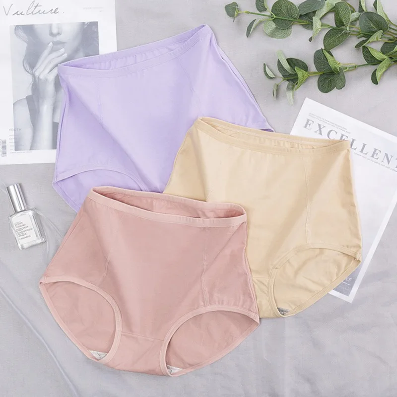 Plus size women panties cotton high waist body shaping briefs female Ultra-thin Comfortable Panties For Women | Женская одежда